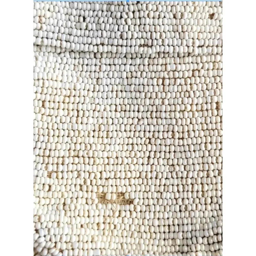 Antique 1920s Micro Beaded Belt Purse Ivory Belgium Flapper Coin Pouch